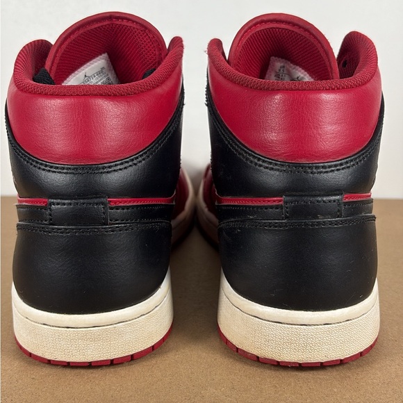 Air Jordan 1 Mid Reverse Bred Gym Red Black White 554724-660 Men Size 9.5 - Picture 6 of 8